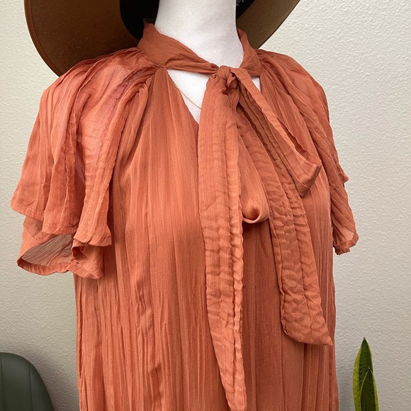 NWT - Listicle Petite Friendly Camel Boho Cottagecore Fall MIDI Dress - Picture 4 of 14